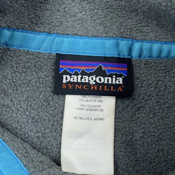 Patagonia Synchilla Snap-T Fleece Women's XS Pullover Gray Purple Trim - Picture 6 of 8